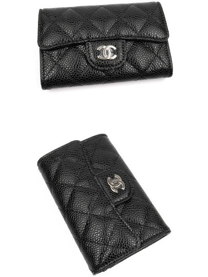 AP0214 Classic Caviar Silver Black Flap Women s Card Wallet - CHANEL - BALAAN 2