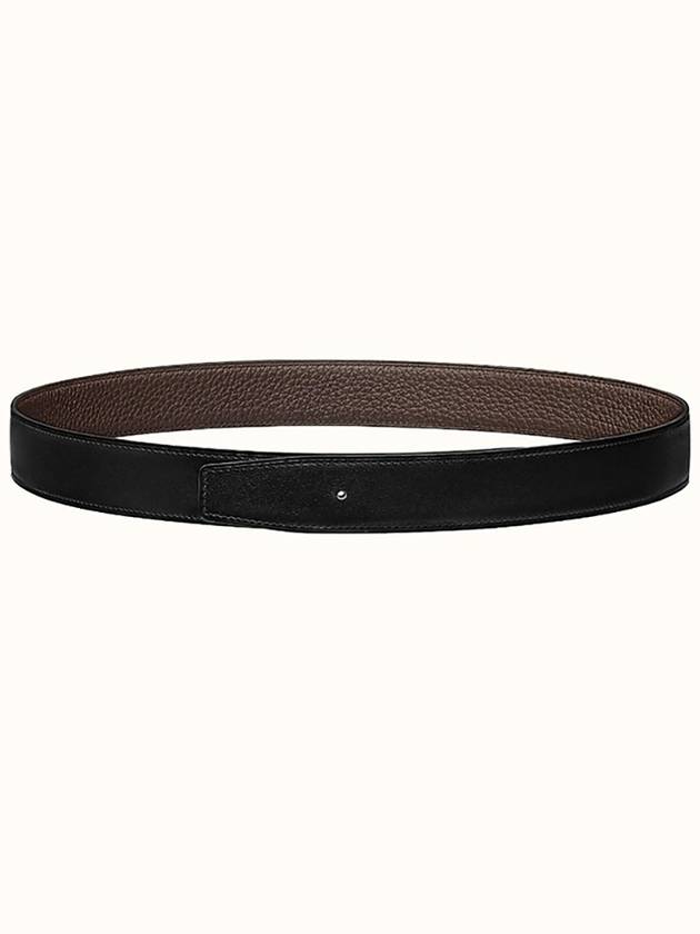 H Buckle Reversible 32mm Leather Belt Black Chocolate - HERMES - BALAAN 3