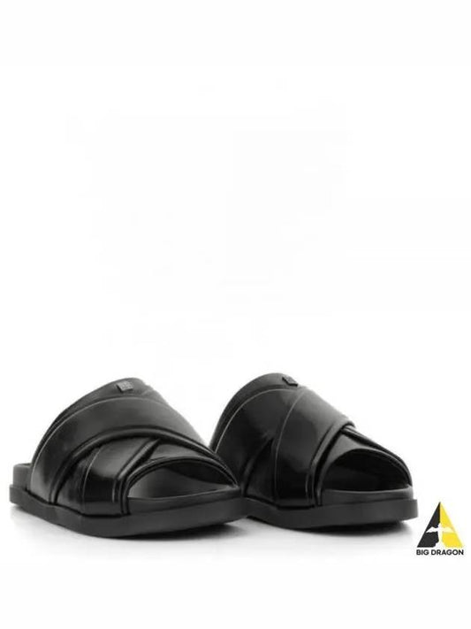 G Plage Leather Flat Sandals Slippers Black - GIVENCHY - BALAAN 2