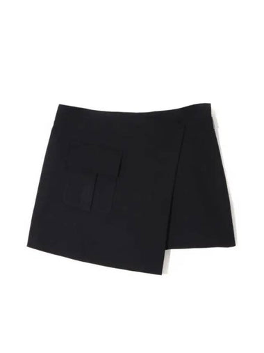 Front Pocket Mini A-Line Skirt Black - MSGM - BALAAN 1