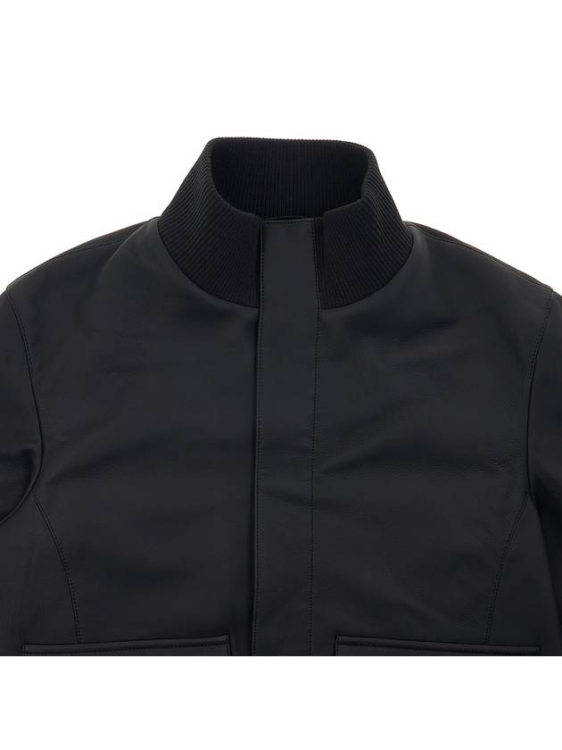 Patton Leather Bomber Jacket Caviar - LORO PIANA - BALAAN 4