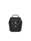 Shiny Grained Calfskin Gold Metal Backpack Black - CHANEL - BALAAN 2