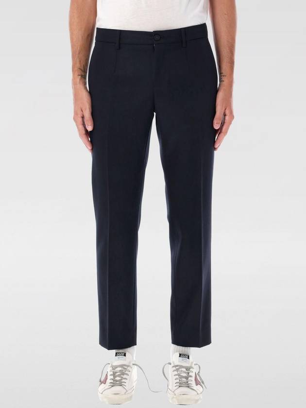 Milano Compact Gabardine Wool Straight Pants Blue - GOLDEN GOOSE - BALAAN 2