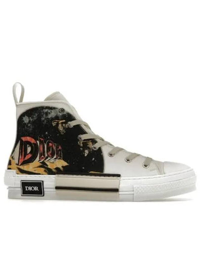 B23 Canvas Asterodior Signature High Top Sneakers White - DIOR - BALAAN 2