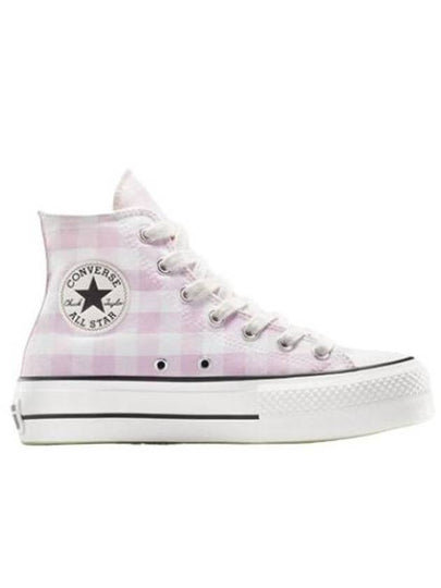 Chuck Taylor All Star Lift Gingham High Top Sneakers Vintage White Pink - CONVERSE - BALAAN 2