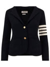 Women's Fine Merino Wool Link Jacket Navy - THOM BROWNE - BALAAN 2