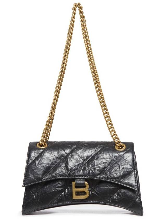 Crush Chain Strap Small Leather Shoulder Bag Gold Black - BALENCIAGA - BALAAN 2