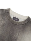 Runway Spray Damaged Round Knit Top Grey - ULKIN - BALAAN 5