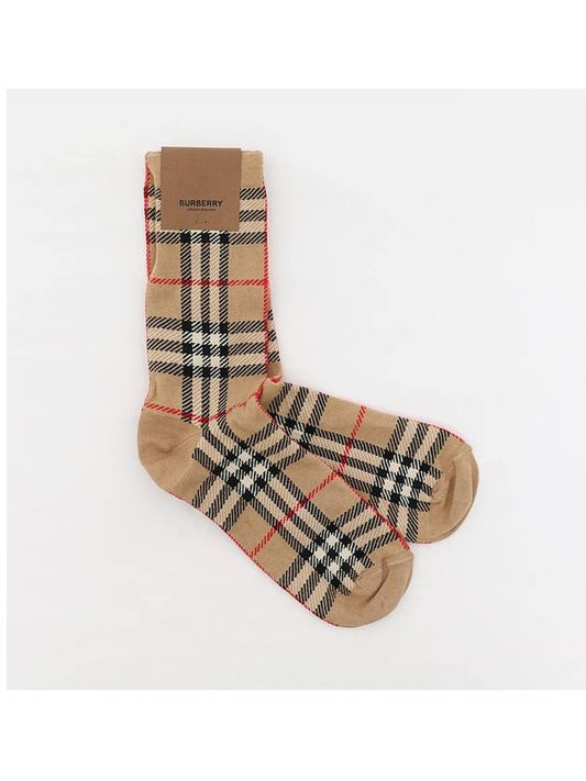 Vintage Check Intarsia Cotton Cashmere Blend Socks Archives Beige - BURBERRY - BALAAN 2