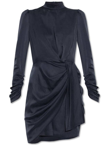 Zimmermann Silk Dress With Draping, Women's, Navy Blue - ZIMMERMANN - BALAAN 1