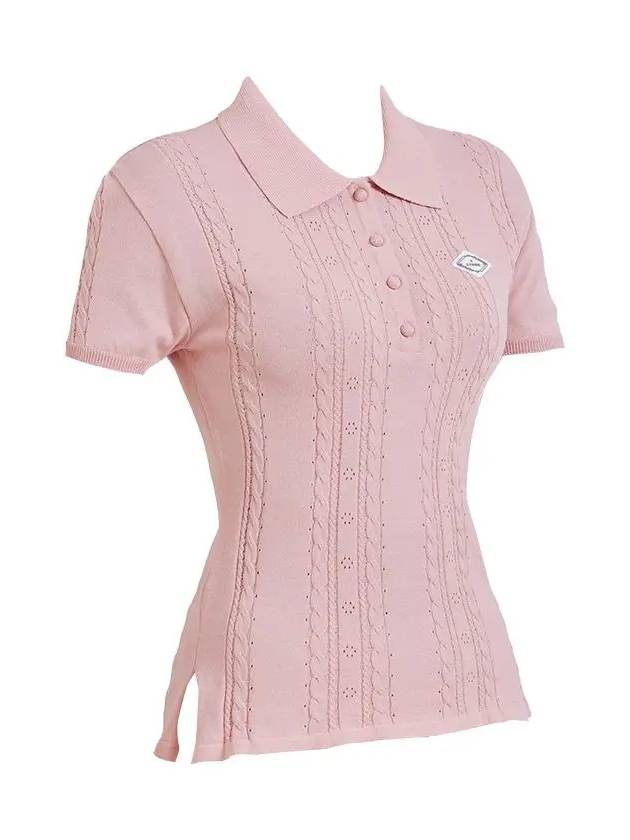 Golf Wear Summer Scarf Polo Knit Pink - J JANE - BALAAN 3