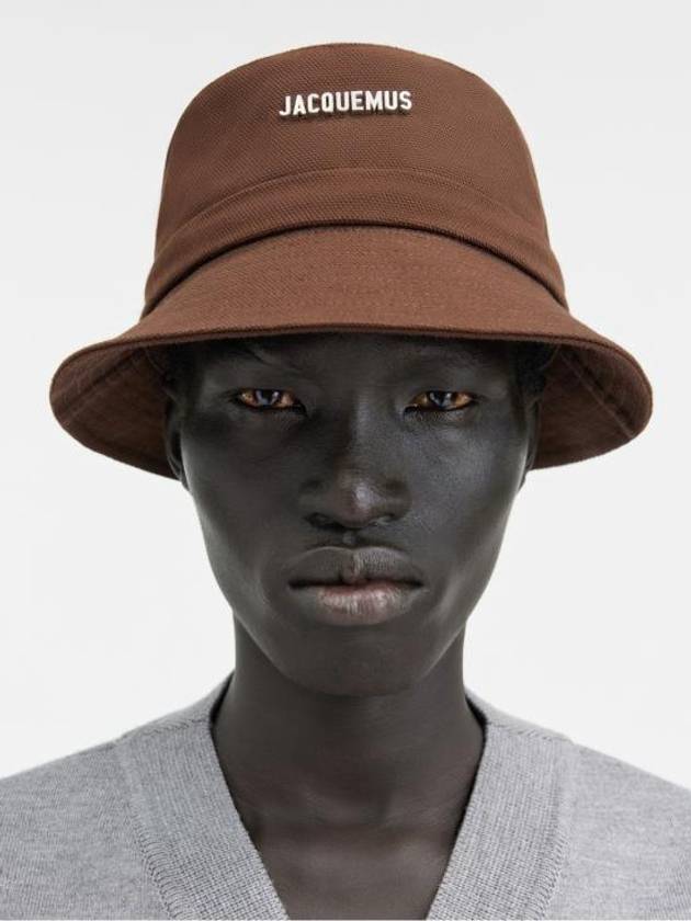 Le Bob Gadjo Knotted Bucket Hat Brown - JACQUEMUS - BALAAN 3