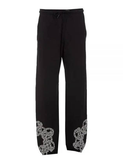 Logo Print Drawstring Sweat Track Pants Black - MARCELO BURLON - BALAAN 2