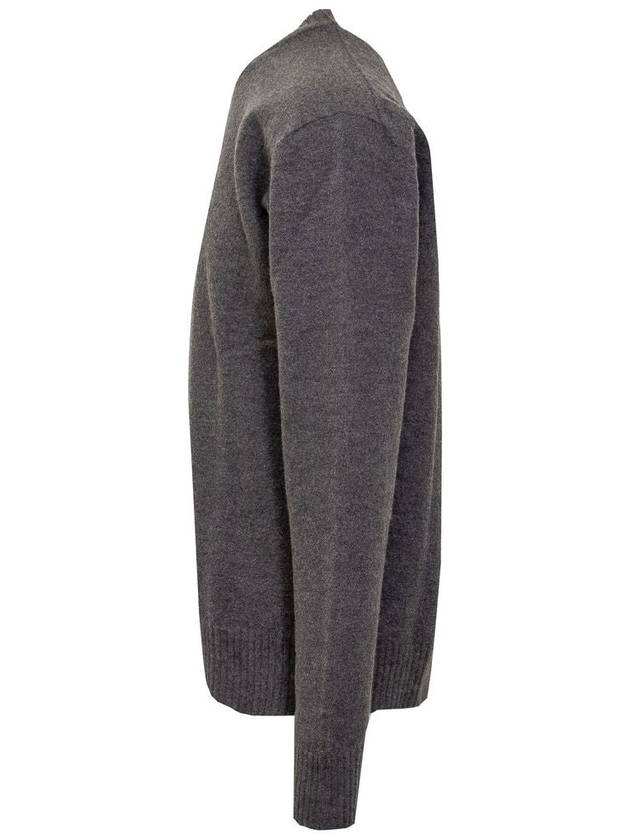 Crewneck Wool Knit Top Ash Grey - JIL SANDER - BALAAN 4