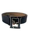 Classic FF Buckle Leather Belt Black - FENDI - BALAAN 1