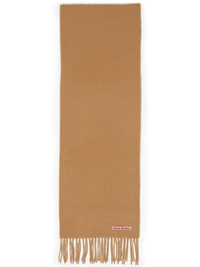 Wool Fringe Muffler Dark Camel - ACNE STUDIOS - BALAAN 2