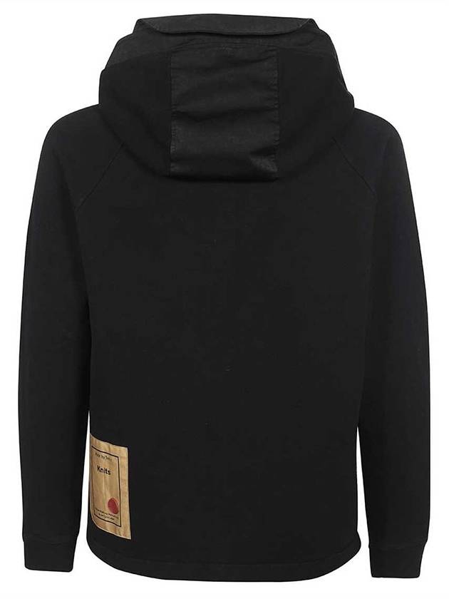 Garment Dyed One-Pocket Cotton Zip Up Hoodie Black - TEN C - BALAAN 11