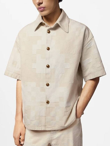 1AFQZL Damier short sleeved denim shirt - LOUIS VUITTON - BALAAN 1