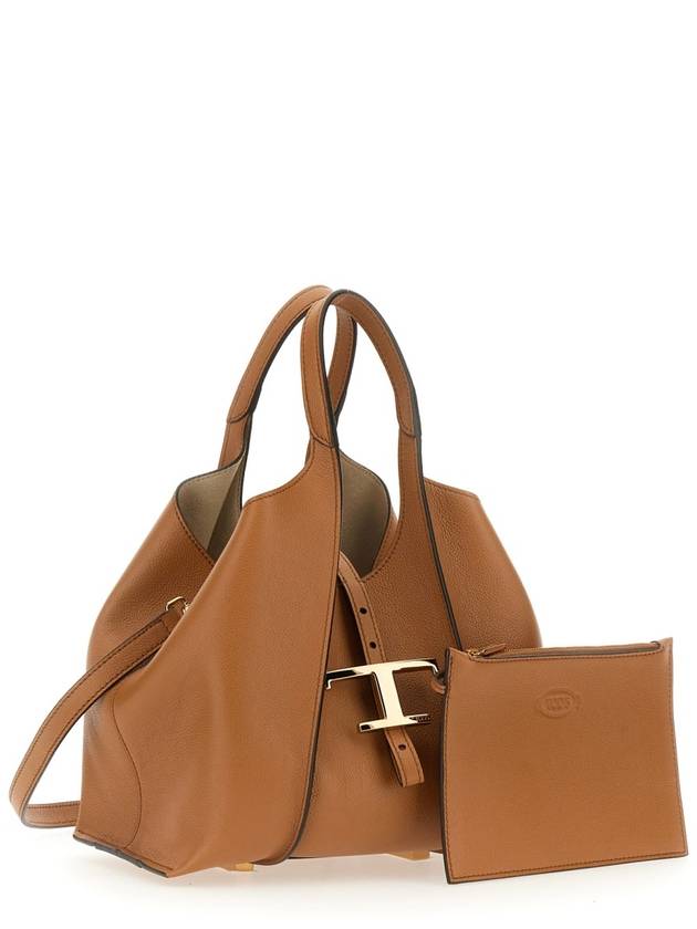 T Timeless Leather Shopping Mini Tote Bag Brown - TOD'S - BALAAN 7