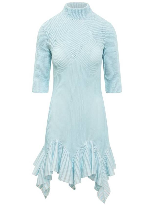 Women's Knit with Puncthed Midi Dress Aqua Marine - GIVENCHY - BALAAN 2