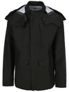 Marina Embroidered Logo Hooded Jacket Black - STONE ISLAND - BALAAN 1