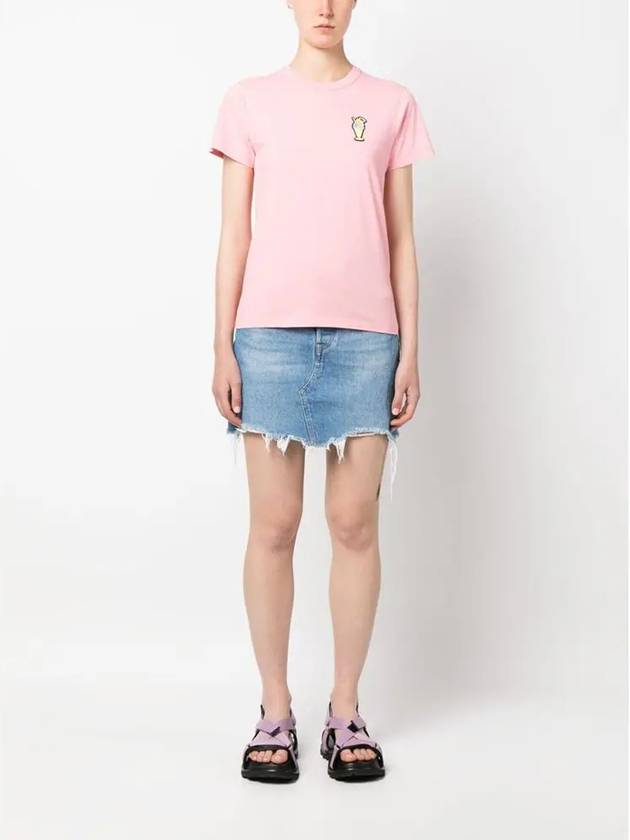 Ice Cream Patch Short Sleeve T-Shirt Pink - MAISON KITSUNE - BALAAN 4