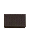 Intrecciato Flap Card Wallet Brown - BOTTEGA VENETA - BALAAN 3