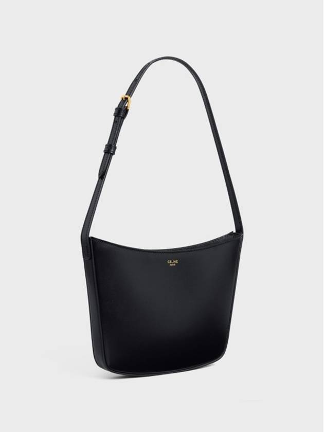 Medium Shiny Calfskin Croque Shoulder Bag Black - CELINE - BALAAN 3