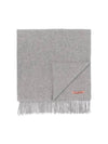 Studios Wool Fringe Scarf Light Gray Melange - ACNE STUDIOS - BALAAN.