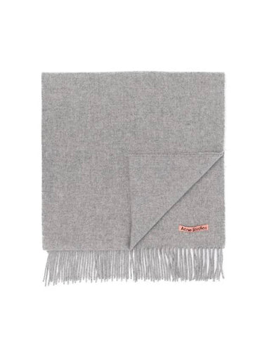 Wool Fringe Scarf Light Grey Melange - ACNE STUDIOS - BALAAN 1