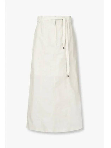 10 ePoint Women s Back Slit String Skirt Ivory - BRUNELLO CUCINELLI - BALAAN 1