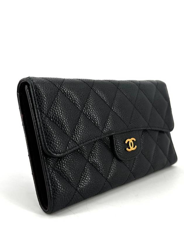 Classic caviar gold flap long wallet - CHANEL - BALAAN 4