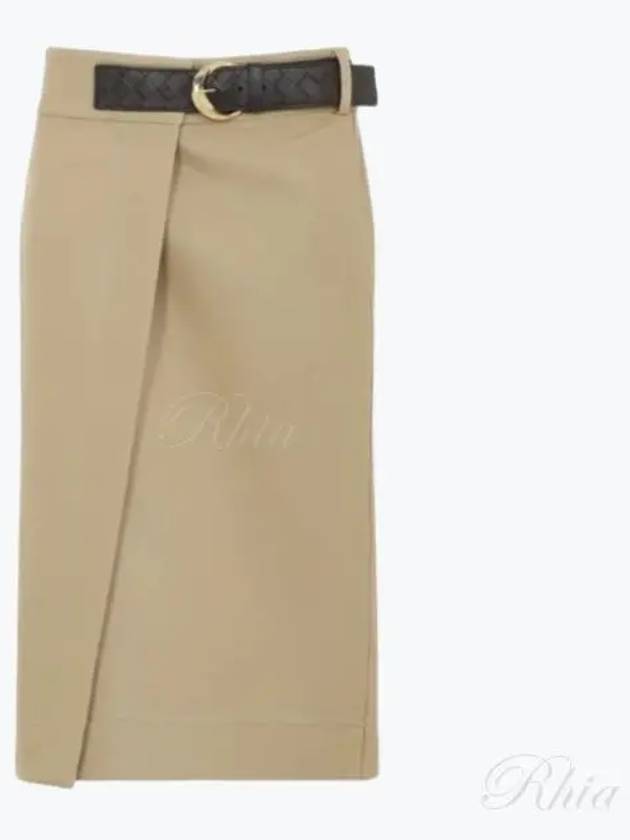 Belted Midi H-Line Skirt Nude - BOTTEGA VENETA - BALAAN 2