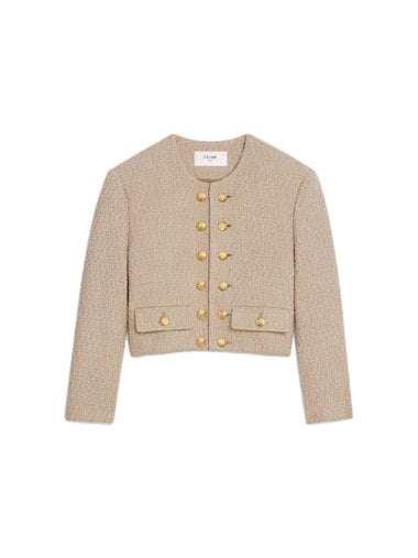 Boucle Tweed Jacket Beige - CELINE - BALAAN 1