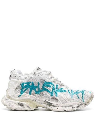 Runner Graffiti Low Top Sneakers White - BALENCIAGA - BALAAN 2