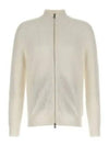 Ribbed Cotton Full-Zip Cardigan White - BRUNELLO CUCINELLI - BALAAN 2