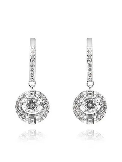 Una Drop Crystal Pierced Earrings Silver - SWAROVSKI - BALAAN 2