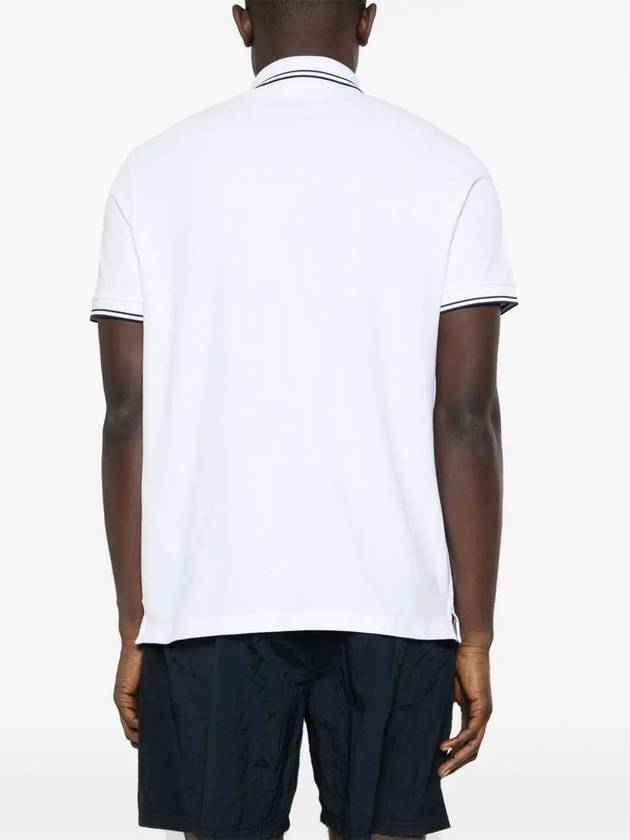 Stretch Cotton Pique Short Sleeve Polo Shirt White - STONE ISLAND - BALAAN 6