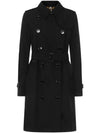 Mid Length Kensington Heritage Trench Coat Black - BURBERRY - BALAAN 2