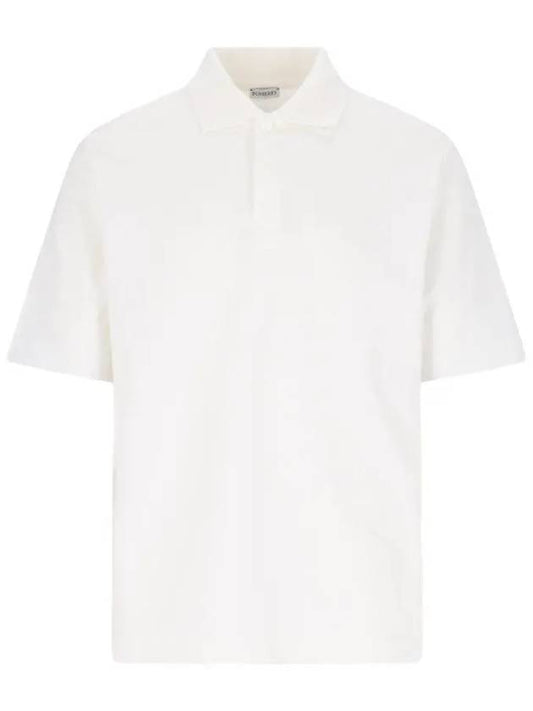 Men's Cotton Polo Shirt White - BURBERRY - BALAAN 2