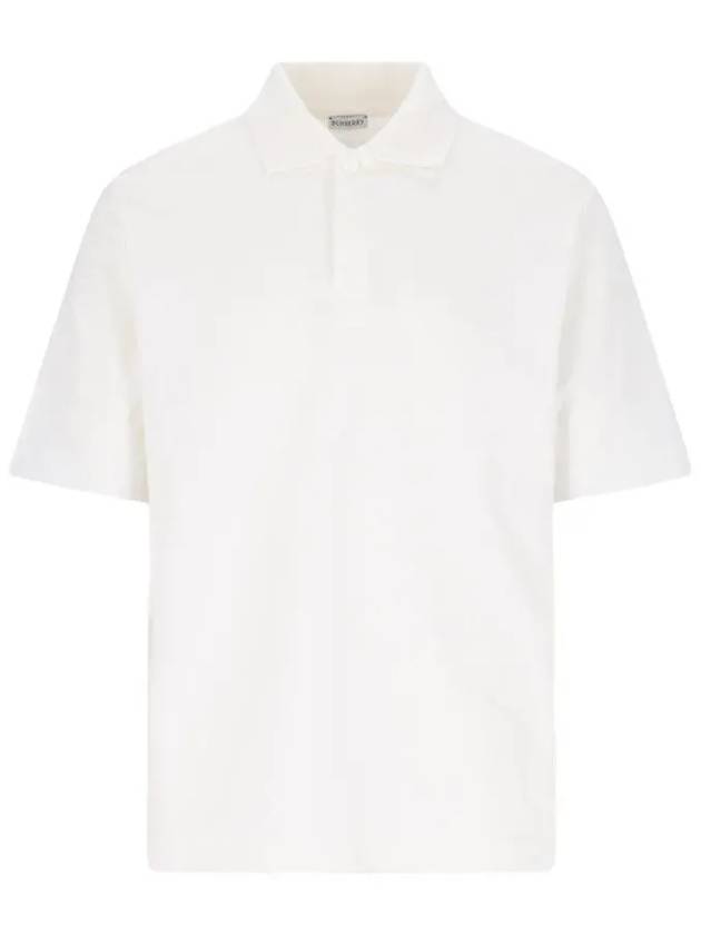 Men's Cotton Polo Shirt White - BURBERRY - BALAAN 2