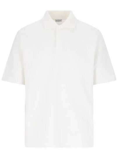 Men's Cotton Polo Shirt White - BURBERRY - BALAAN 2