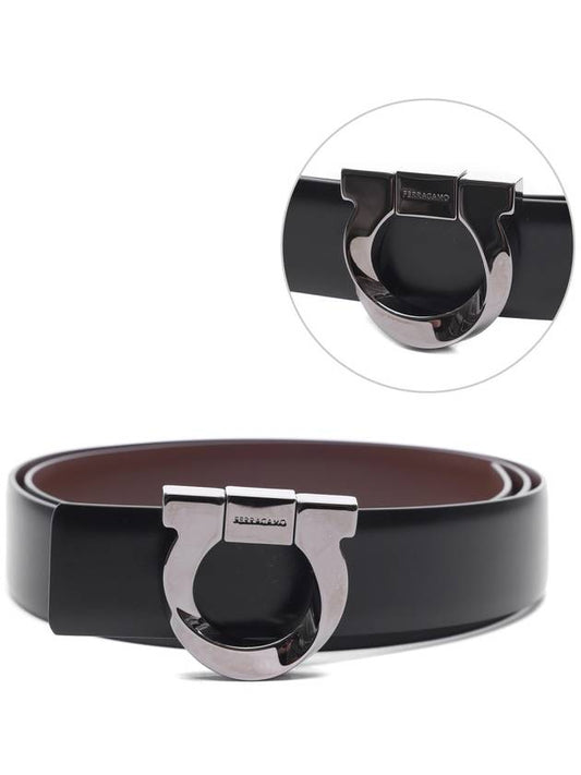 Gancini Reversible Leather Belt - SALVATORE FERRAGAMO - BALAAN 2