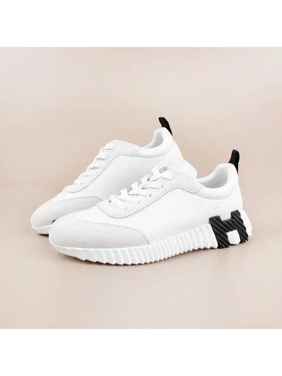 Bouncing Leather Low Top Sneakers Blanc - HERMES - BALAAN 2