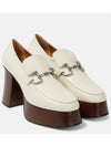 Horsebit Leather Platform Loafers White - GUCCI - BALAAN 1