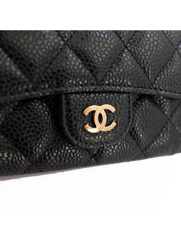 Classic Grained Calfskin Card Wallet Black - CHANEL - BALAAN 5