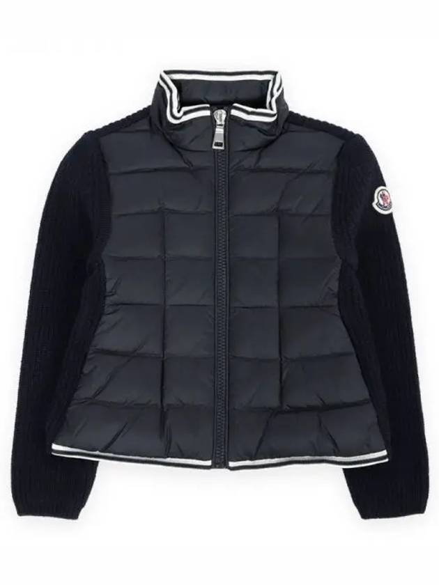 Kids Wappen Patch Knit Mix Jacket Navy 9B00006 M1241 750 1084836 - MONCLER - BALAAN 1