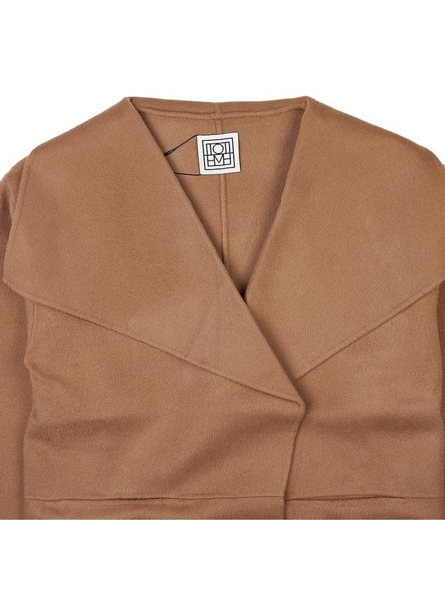 Signature Wool Cashmere Single Coat Camel - TOTEME - BALAAN 4