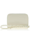 Logo Pocket Zipper Round Half Wallet White - JIL SANDER - BALAAN 4