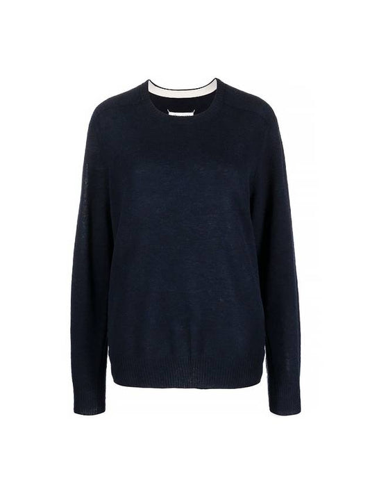 Lambswool Sweater Knit Top Blue - MAISON MARGIELA - BALAAN 2